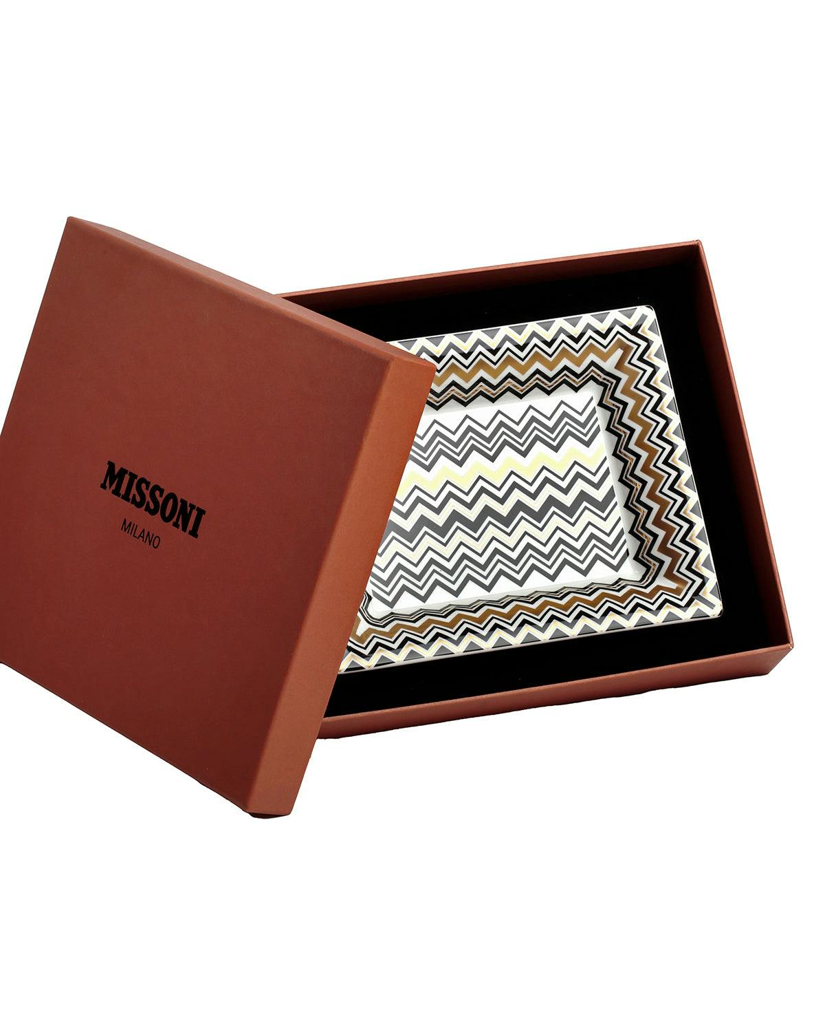 Tray ZIG ZAG Rectangular Large in Luxury Box Gold 8.5