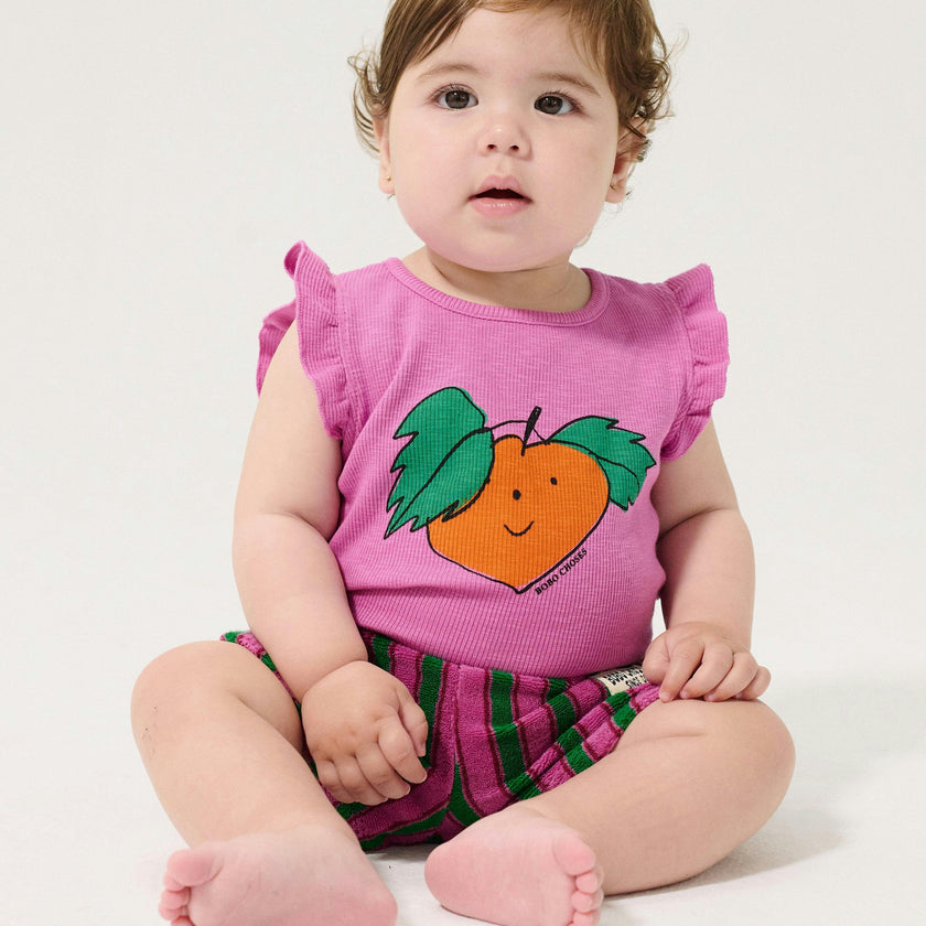 Striped terry cloth shorts