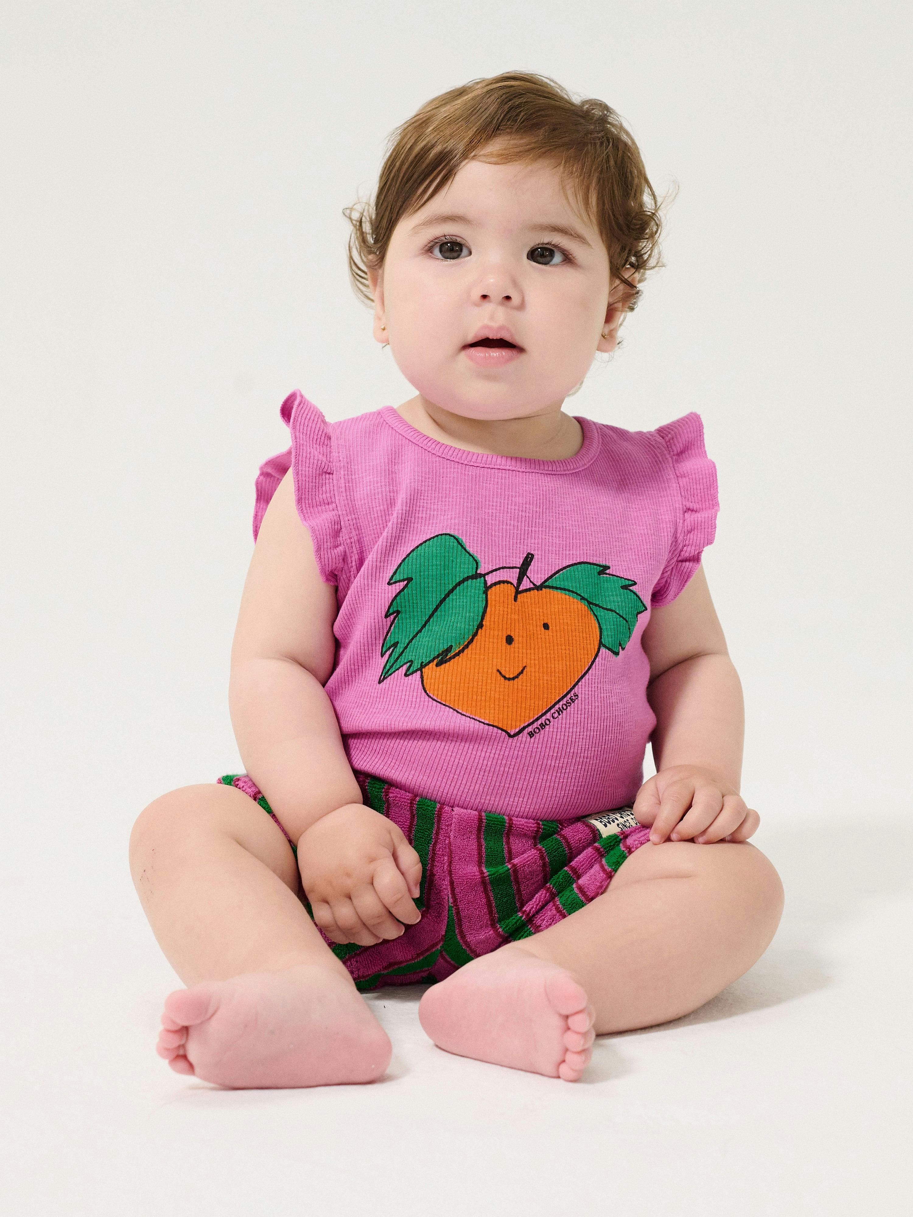 Striped terry cloth shorts