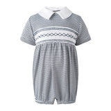 Pima Stripe Smocked Bubble