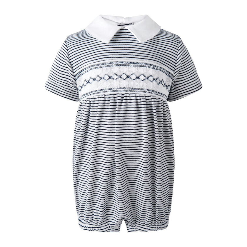 Pima Stripe Smocked Bubble