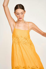 Ilio Dress in Marigold Embroidered Deco