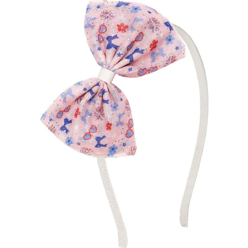 Red, White, & Cute Tulle Bow Headband
