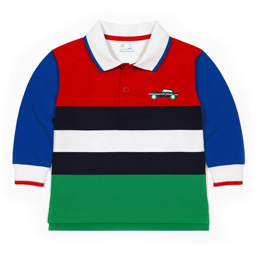 Jersey Knit Polo With Race Car