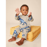 Babys Long Sleeve Contrast Pocket Snap Button Romper, Multi