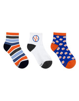 Baseball Qtr Assorted Kids 3pk Sock