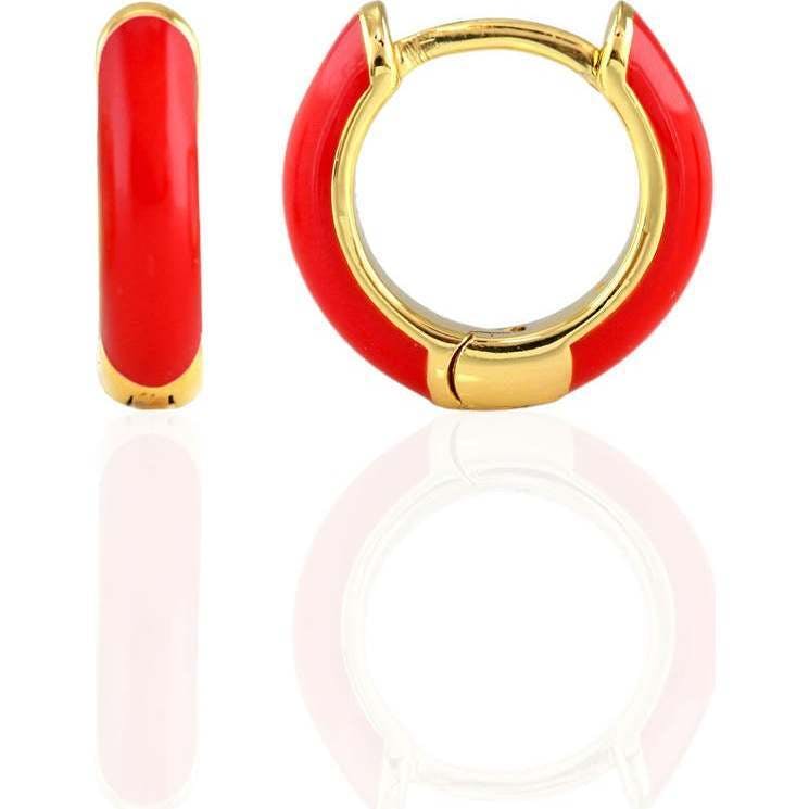 Enamel Huggie Hoop Earrings