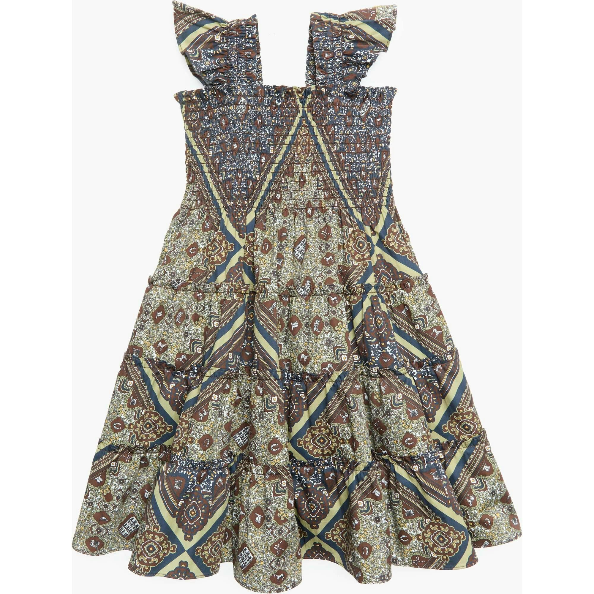 The Tiny Ellie Nap Dress - Olive Equestrian Scarf