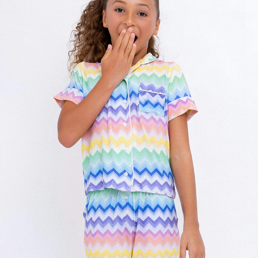 Chevron Jersey Short Sleeve PJ Set