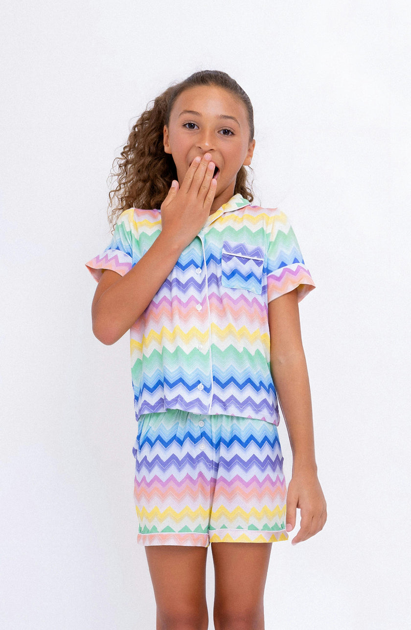 Chevron Jersey Short Sleeve PJ Set