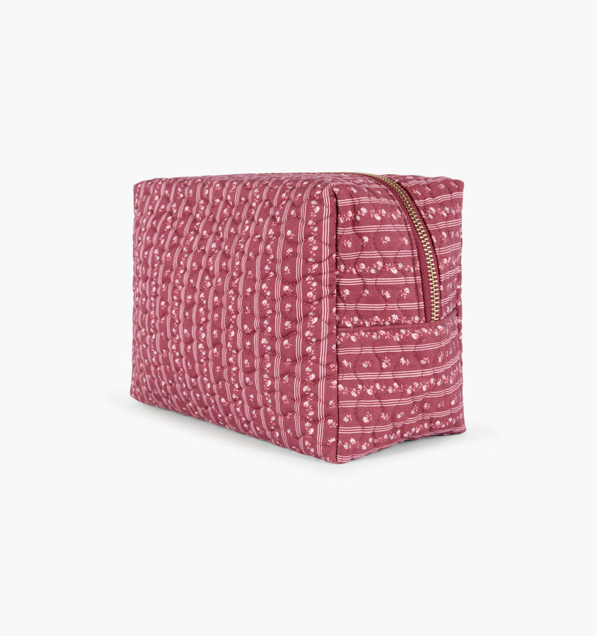 The Quilted Cosmetic Bag - Bramble Stripe Berry