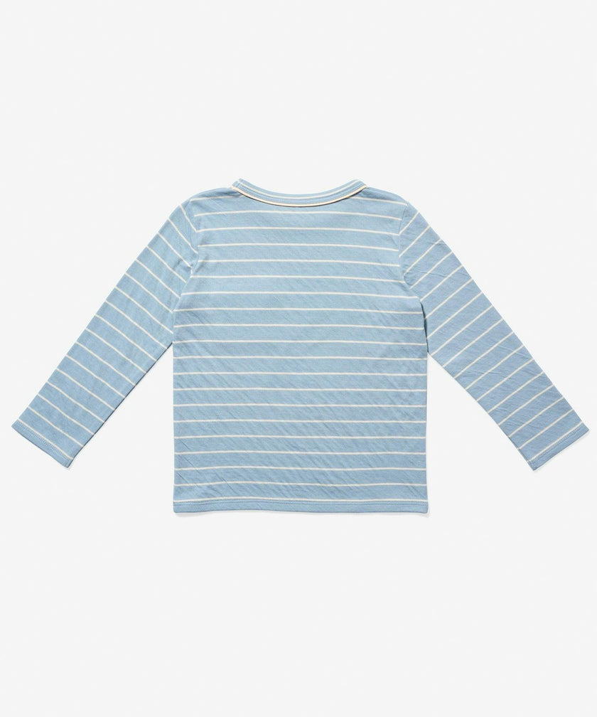 Edward T-Shirt, Dusty Blue Fine Stripe