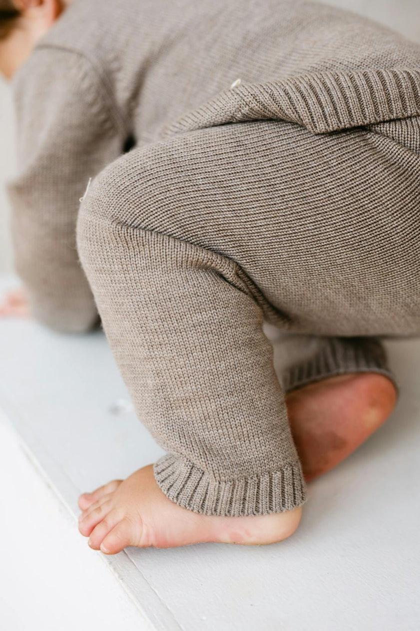 Merino Wool Baby Gift Set in Heather Brown