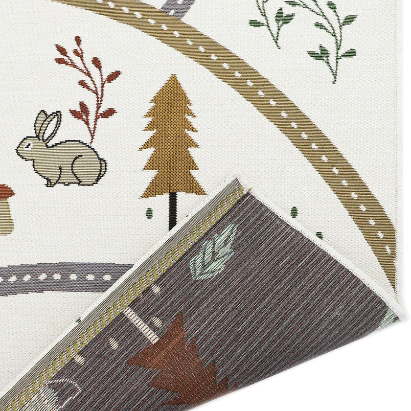 Flat Woven Graphic Print Rectangular Play Rug