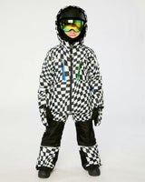 Two Piece Teknik Snowsuit White Checkered Print