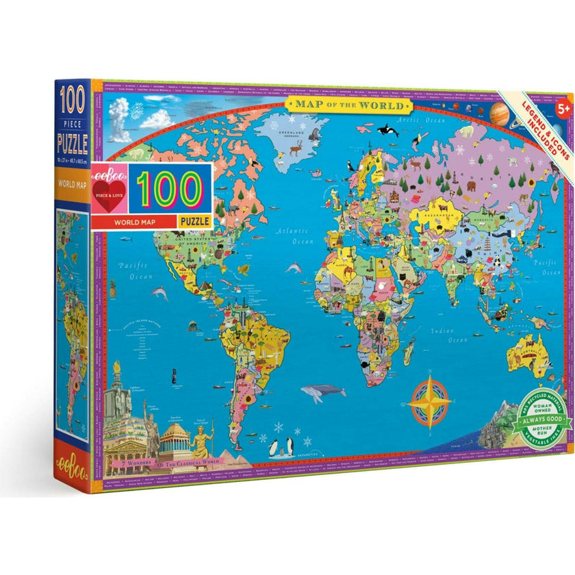 World Map 100 Piece Puzzle