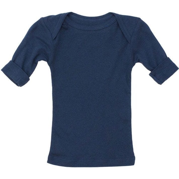 Rib Lap Shoulder Tee Short Sleeve Navy