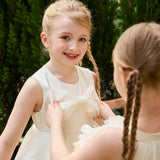 Ivory Anastasia Bow Tulle Dress