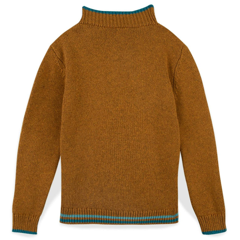 BONTON Contrast Hem Malt Pullover Sweater