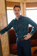 Mens John Shirt in Emerald Plaid