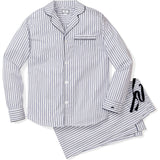 Men's Twill Pajama Set in Navy French Ticking
