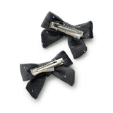 Halo Luxe Vivienne Studded Velvet Double Clip Set - Gray