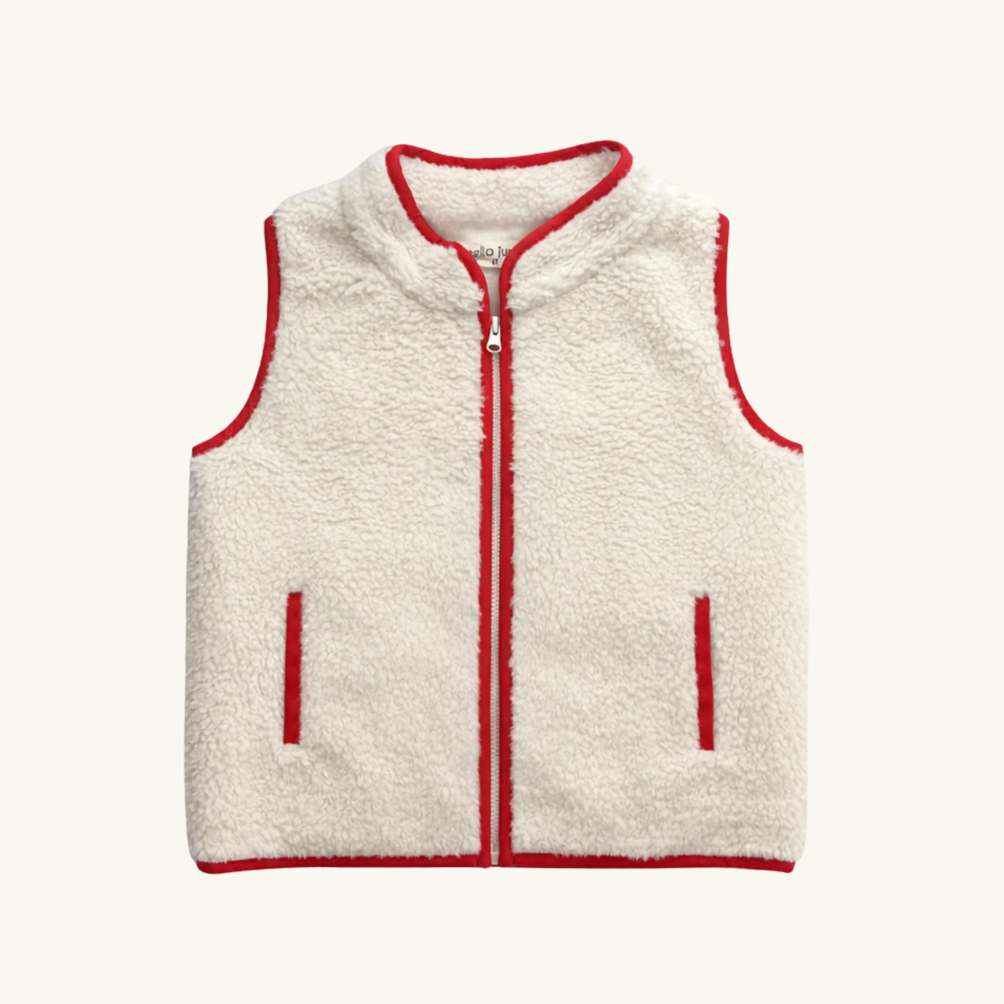 Sherpa Vest w/Red Trim