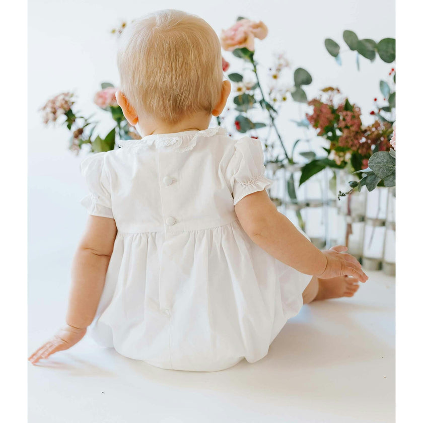 Antoinette Ceremony White Smocked Baby Bubble