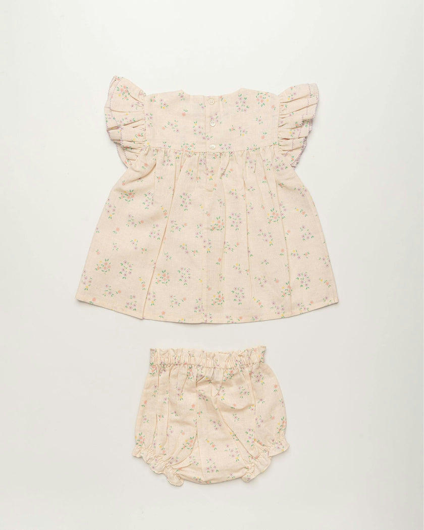 Sienna Baby Dress & Bloomer Set - Painted Bouquet print