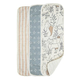 Ezra Woodland Animal Cotton Burp Cloth (Set of 3)