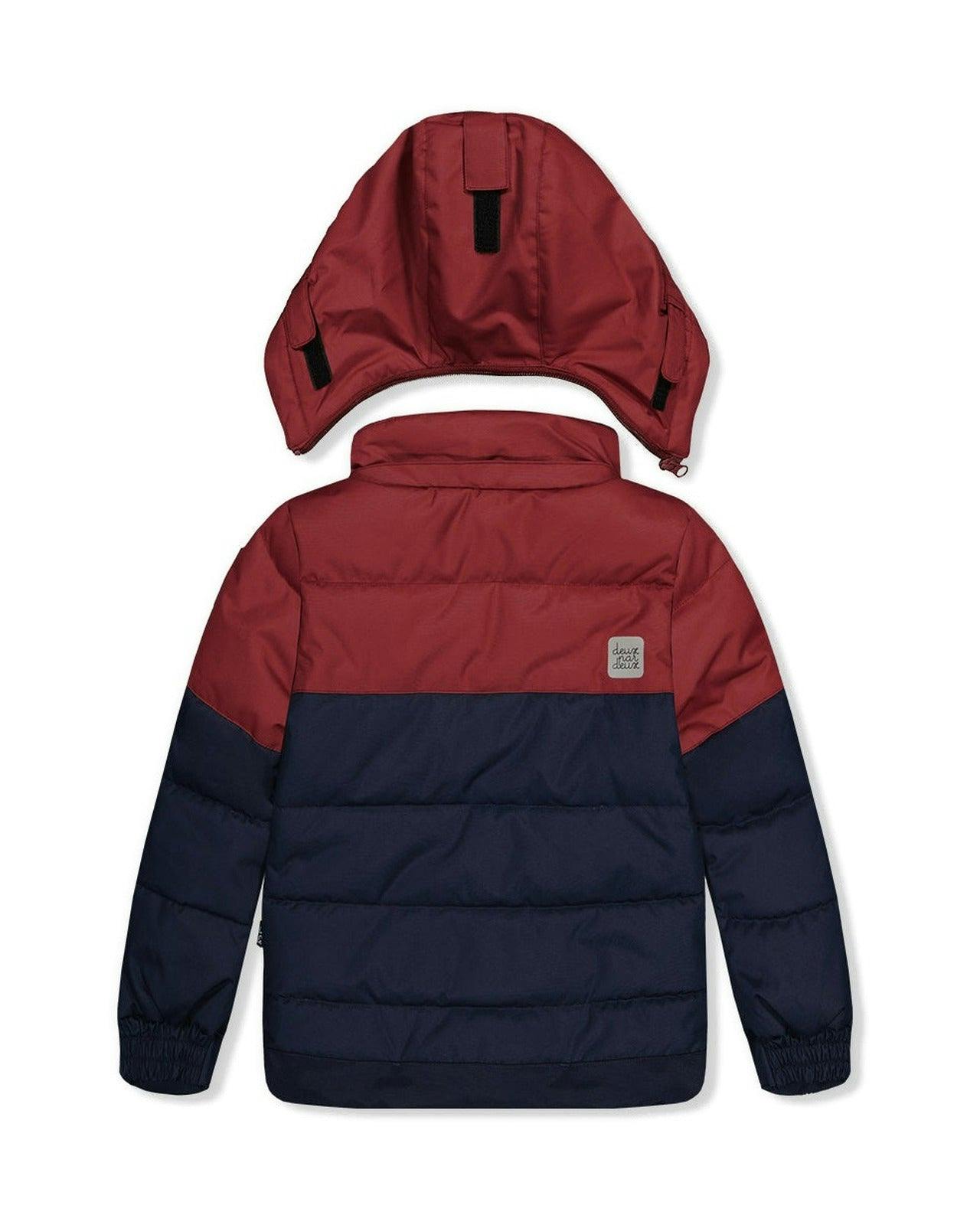 Two Piece Play Snowsuit Navy And Burgundy With Navy Pants