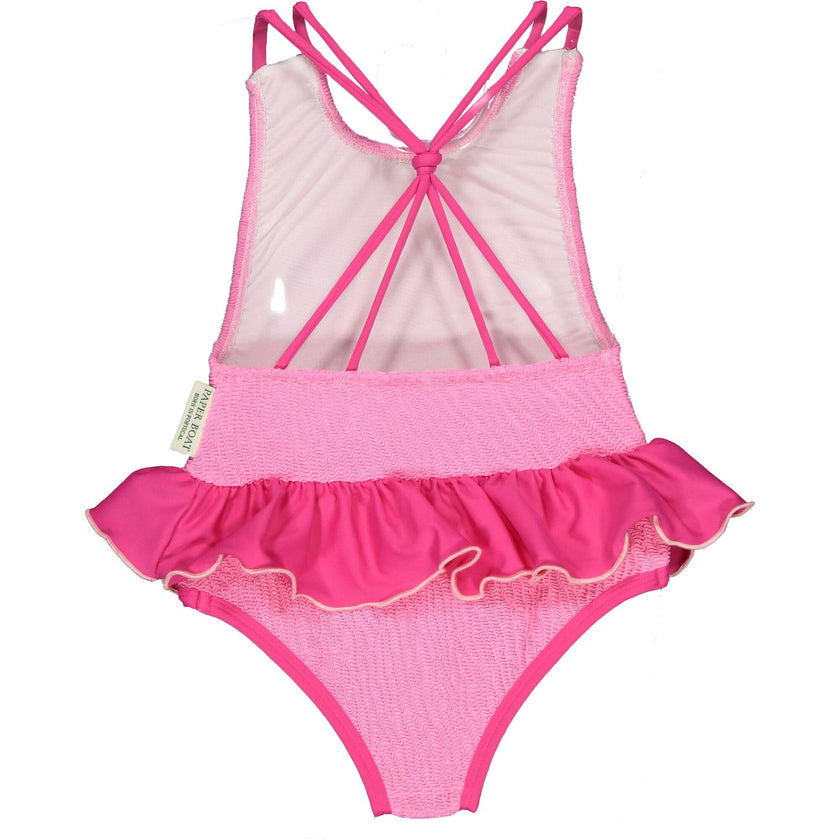 Pink Waves Textured Swimsuit