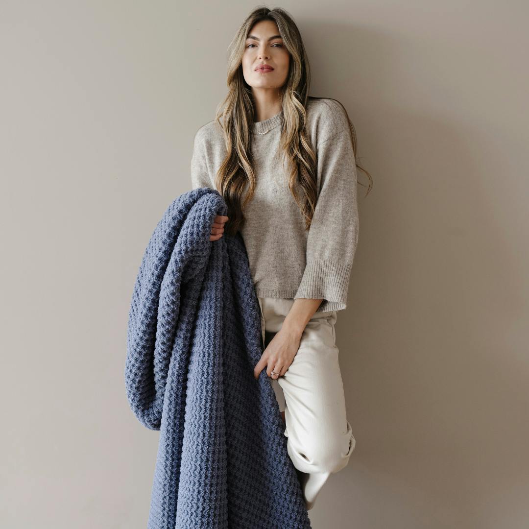 WAFFLE KNIT XL THROW BLANKETS