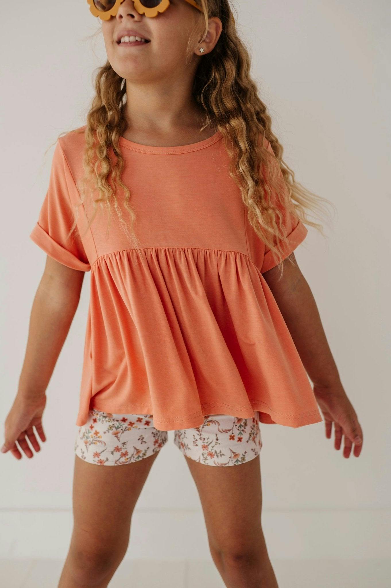 Girl's Printed Twill Shorts Ebba Viney Floral
