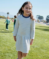 Isla Sweatshirt Dress, Navy French Stripe