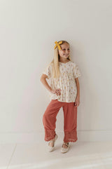 Girls Loose Short Sleeve Top in Rose Cloud