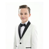 White Suit with Black Shawl Lapel