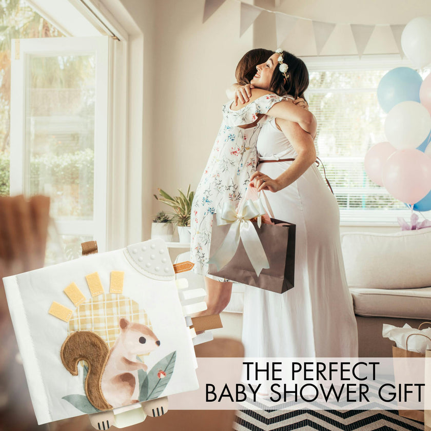 Soft Baby Book with Touch and Feel Pages - Sensory Book for Babies 0-6 Months with Textured Animals, Mirror & Crinkle Paper - Perfect for Baby Showers