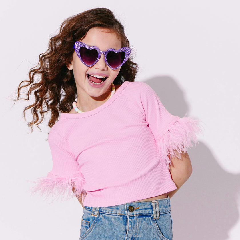 Lola Feather Raglan Sleeve Baby Tee