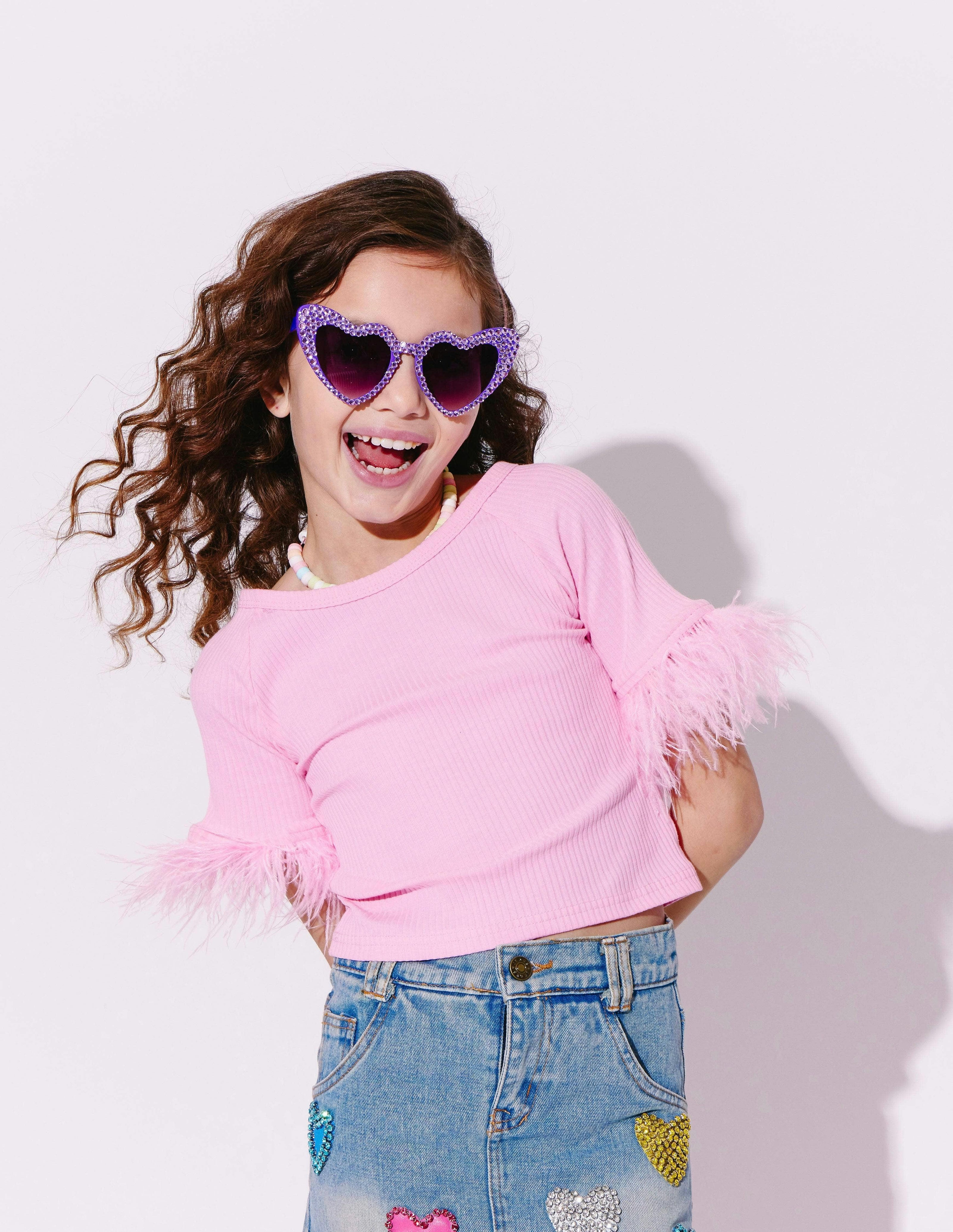 Lola Feather Raglan Sleeve Baby Tee