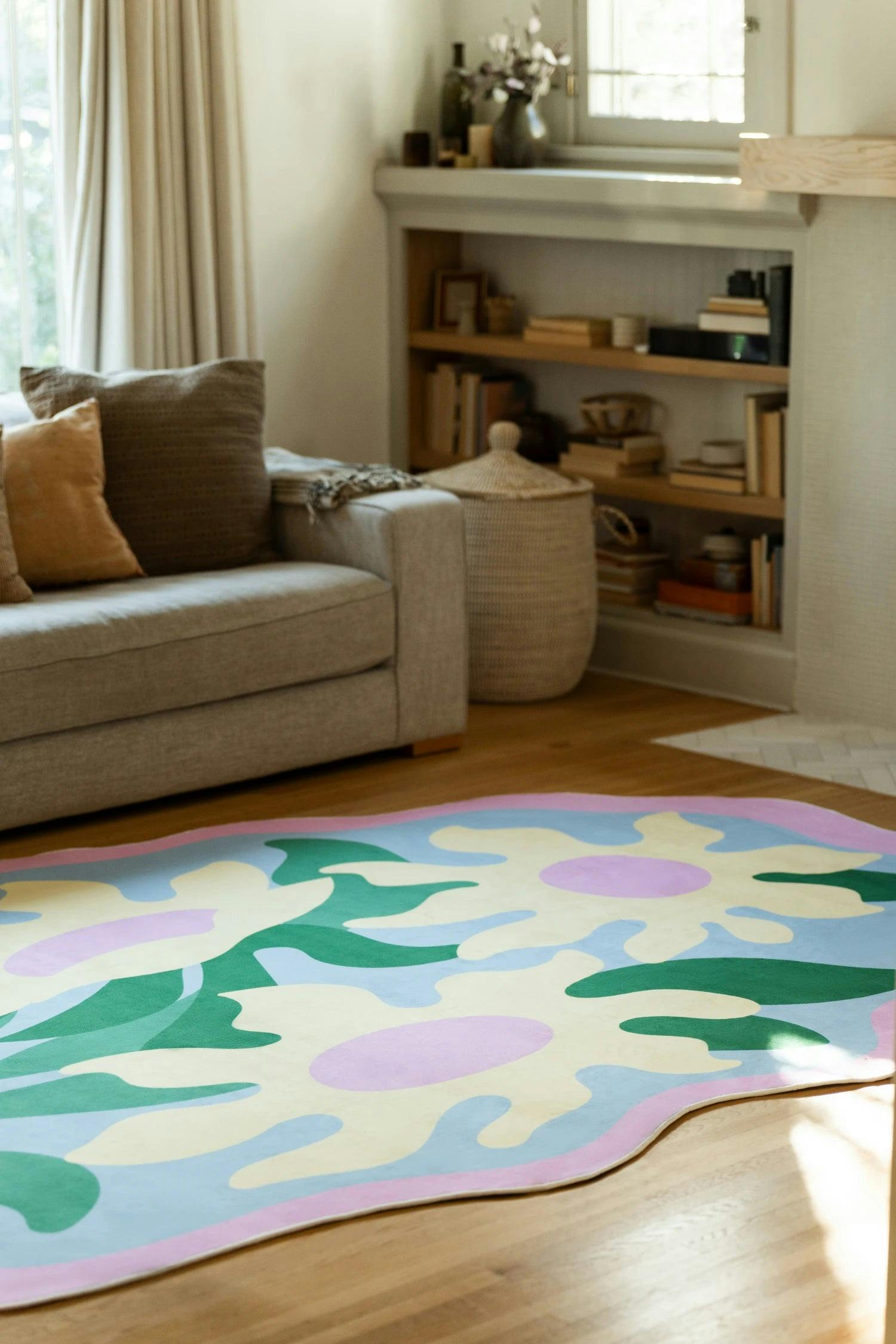 Colorful Wavy Flower Rug by Maggie Stephenson