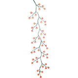 6-Foot Green Garland with 48 Red LED and Red Ball Lights