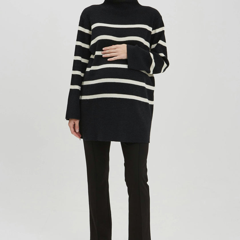 Sarabeth Neck Long Sleeve Maternity Sweater