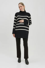 Sarabeth Neck Long Sleeve Maternity Sweater