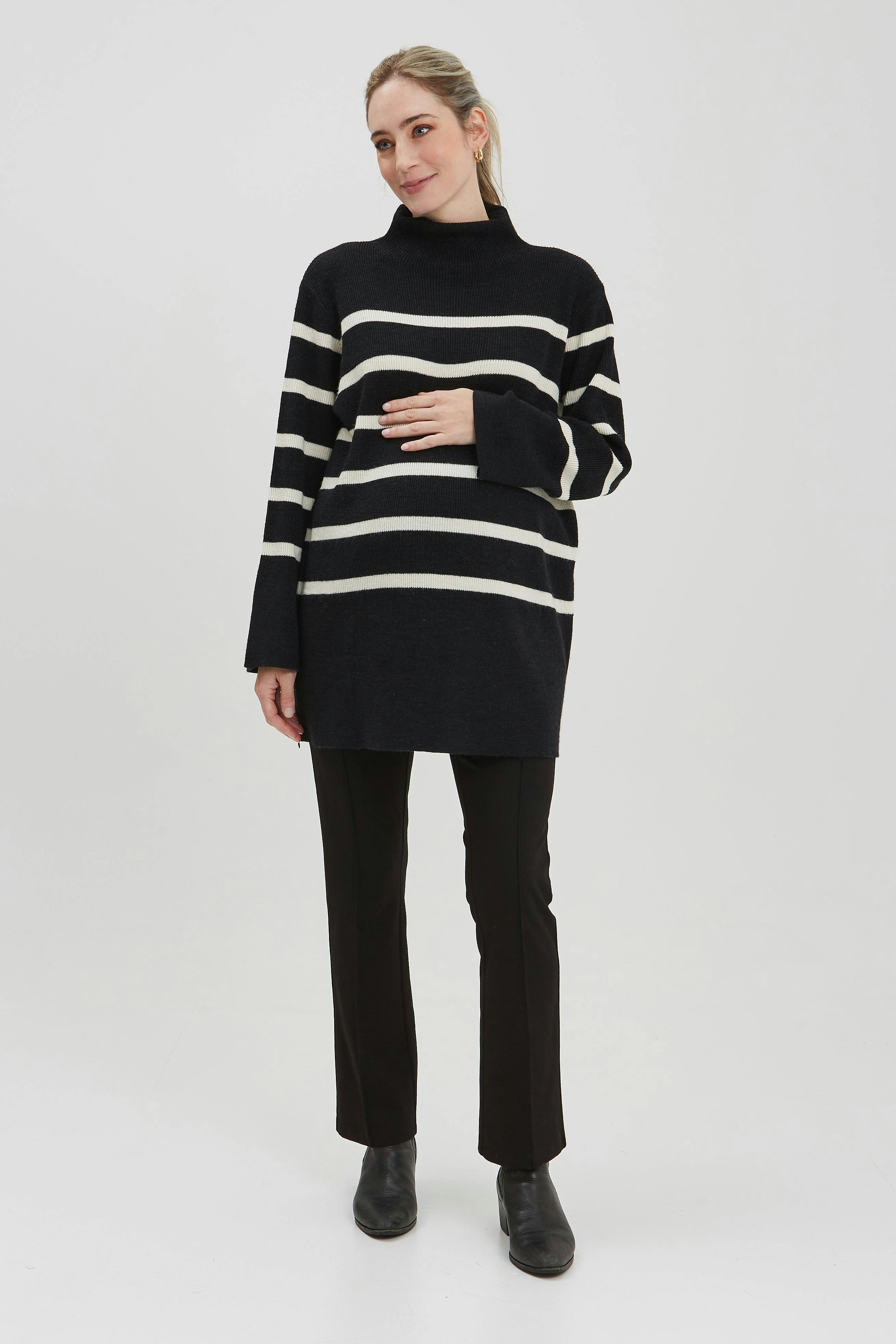 Sarabeth Neck Long Sleeve Maternity Sweater