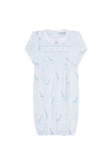 Blue Print Smocked Gown
