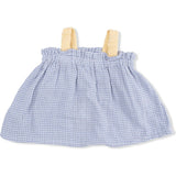 Micro Gingham Blue Blizzard - Top with Bows and Ruffle Leg Bloomer