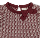 Organic Long Sleeve Bow Detail Tweed Sweater Dress, Red