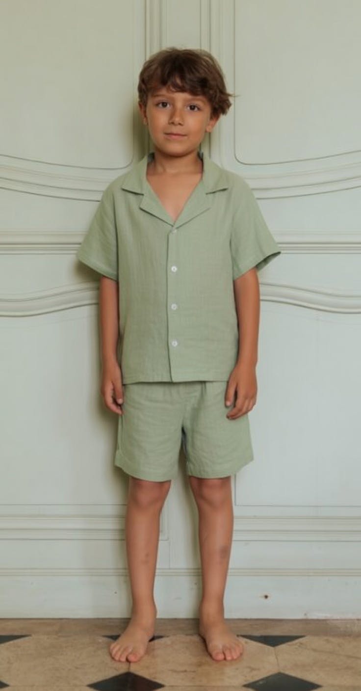 Pyjama garçon Rieur - Vert mousse