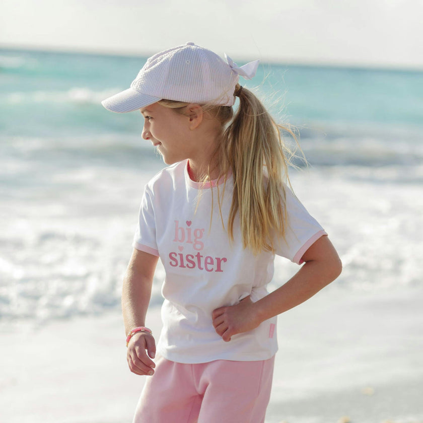 Customizable Bow Baseball Hat in Pink Seersucker (Baby/Toddler, Youth)